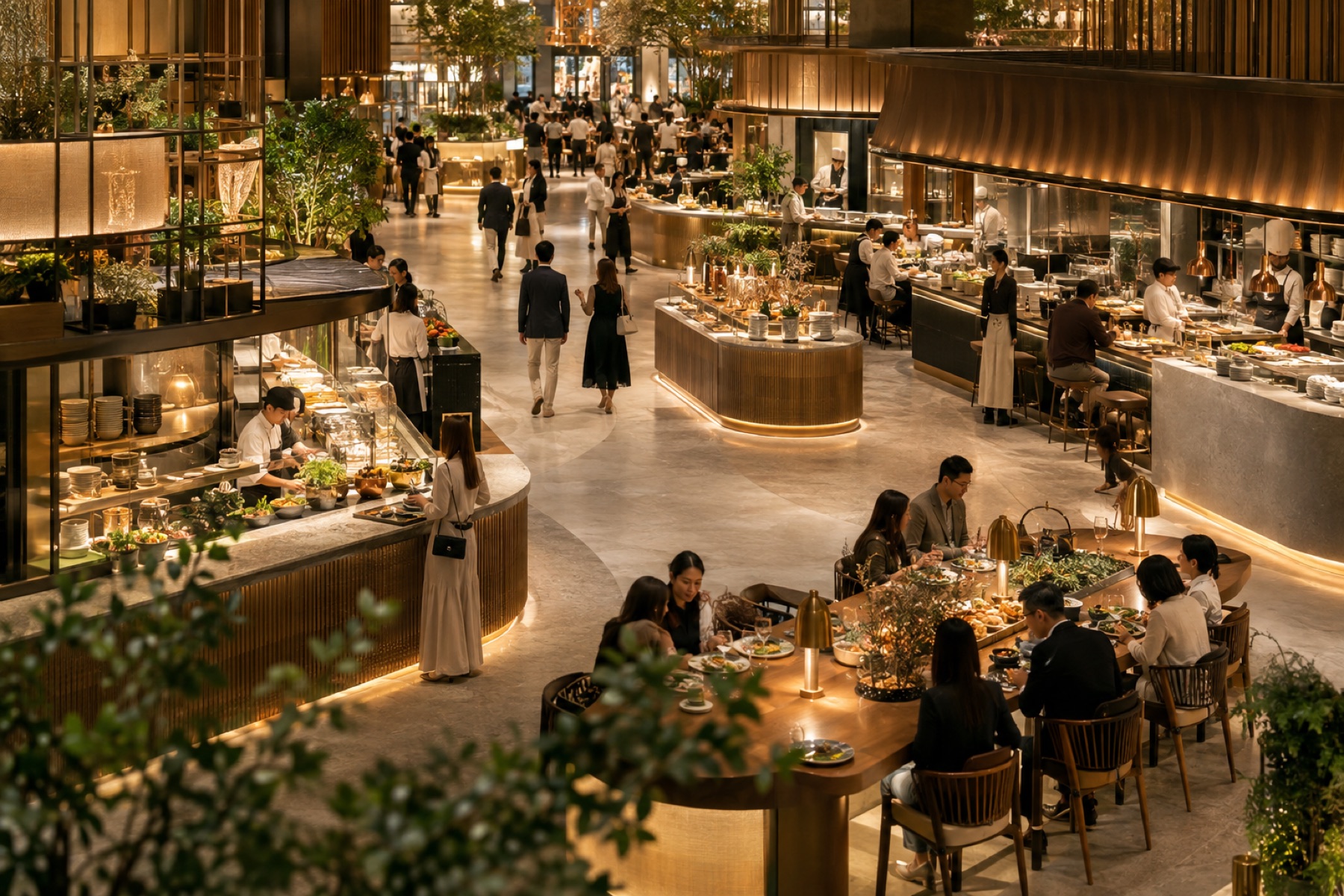 高質感百貨美食空間情境示意